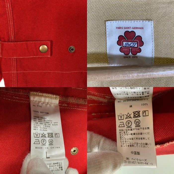 PLT PARIS SAINT GERMAIN パリサンジェルマン キャンバスダック ジップアップジャケット ベージュ レッド ベイクルーズ Size L 福生店