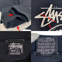 80's STUSSY ステューシー WORLD TRIBE Skull Crest スカルフラワープリント クルーネックスウェットトレーナー ブラック USA製 黒タグ Size L 福生店
