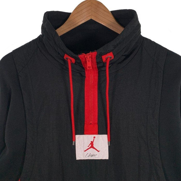 JORDAN ジョーダン UNION ユニオン NRG AS 1/2 ZIP ハーフジップ ナイロンジャケット ブラック レッド 袖スウェット AH3409-010 Size S 福生店