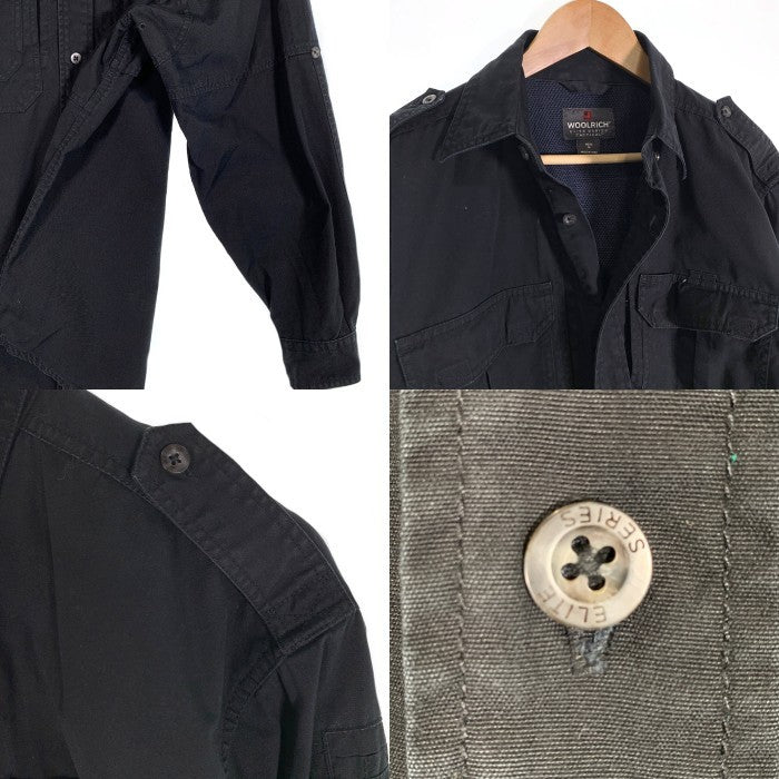 WOOLRICH ウールリッチ ELITE SERIES TACTICAL タクティカルシャツ ブラック 裏地メッシュ エポーレット Size M 福生店