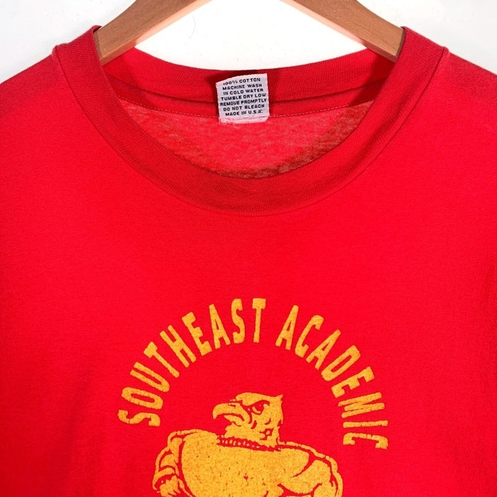 ~90's TEN STRIKE テンストライク SOUTHEAST ACADEMIC CENTER カレッジプリント 半袖 Tシャツ シングルステッチ レッド Size M 福生店
