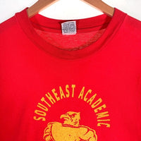 ~90's TEN STRIKE テンストライク SOUTHEAST ACADEMIC CENTER カレッジプリント 半袖 Tシャツ シングルステッチ レッド Size M 福生店