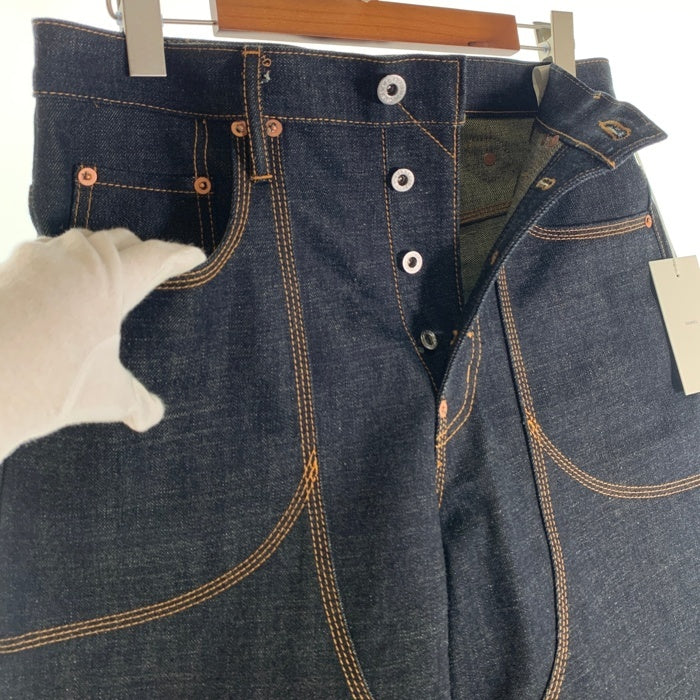 SUGARHILL シュガーヒル CLASSIC DOUBLE KNEE DENIM PANTS 馬革 ホースレザー クラシック ダブルニー デニムパンツ リジットインディゴ CLASS003 Size 32 福生店