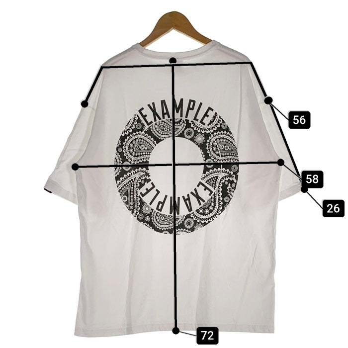 EXAMPLE エグザンプル バックバンダナサークルプリント Tシャツ ホワイト Size XL 福生店
