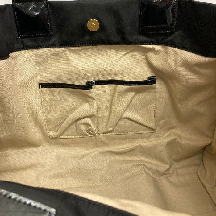 Tory Burch トリーバーチ エナメル ナイロン トートバッグ ブラック 瑞穂店