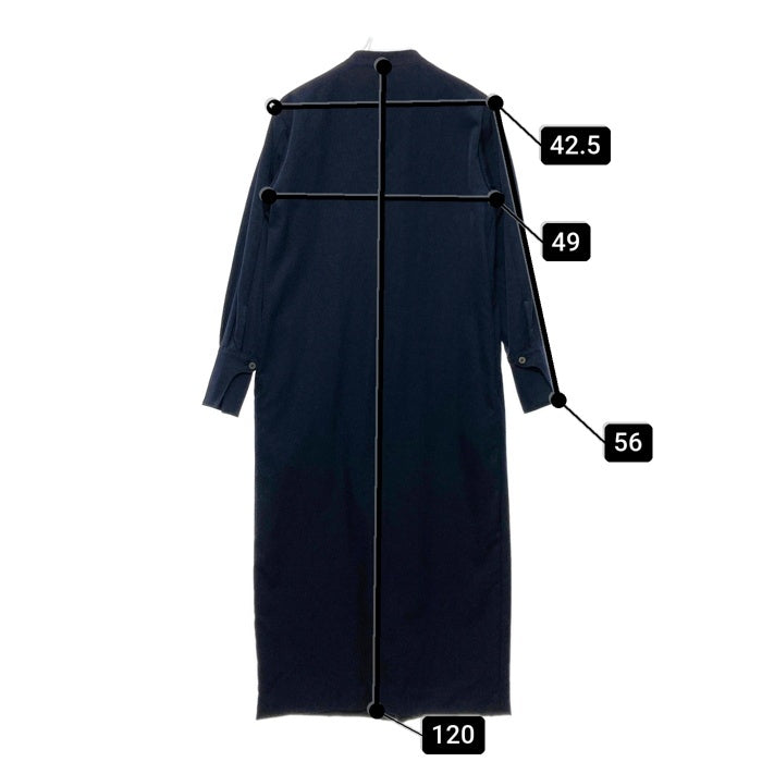 LOEFF ロエフ 1626-699-3572 ダブル ノーカラーワンピース ダークネイビー size0 瑞穂店