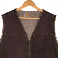 Carhartt カーハート ダックベスト ボアフリースライナー ダークブラウン メキシコ製 V26 DKB Size XL 福生店