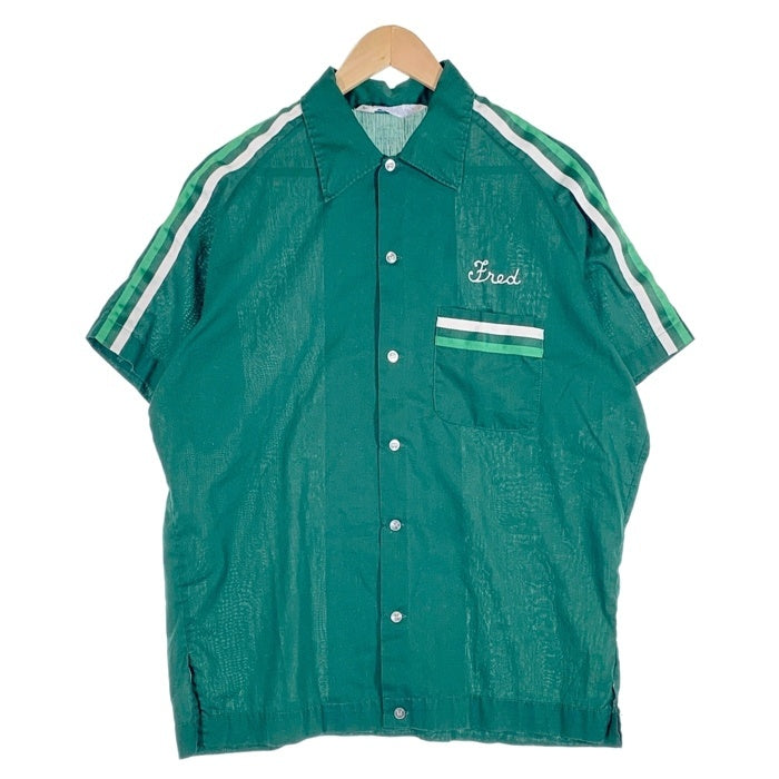 70's Hilton ヒルトン ボーリングシャツ 半袖 グリーン USA製 Size L 福生店