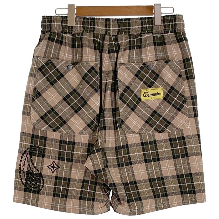 EXAMPLE エグザンプル EX CHECK SAROUEL SHORTS チェック サルエルショーツ ベージュ Size XL 福生店
