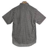 CORE FIGHTER コアファイター チェッカーフラッグ ボタンダウン 半袖 コットンシャツ ブラック ホワイト Size M 福生店