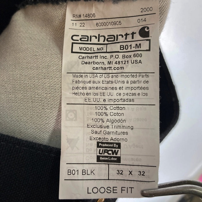 Carhartt カーハート B01 BLK USA製 ダブルニー ペインターパンツ ブラック size32×32 瑞穂店