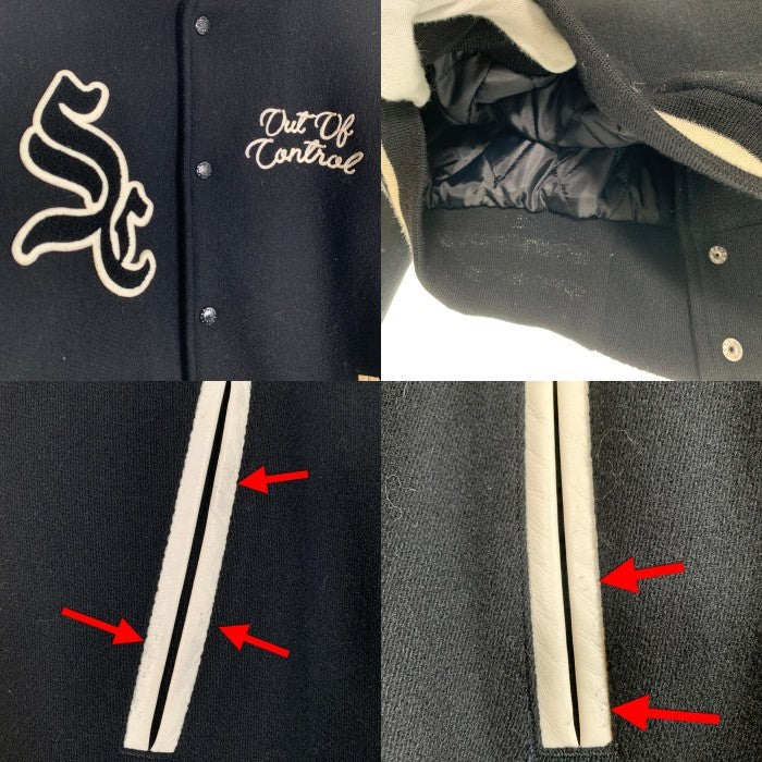 SUBCULTURE サブカルチャー 24AW STADIUM JACKET スタジアムジャケット ウール スタジャン ブラック ホワイト SCJK-A2401 Size 3 福生店