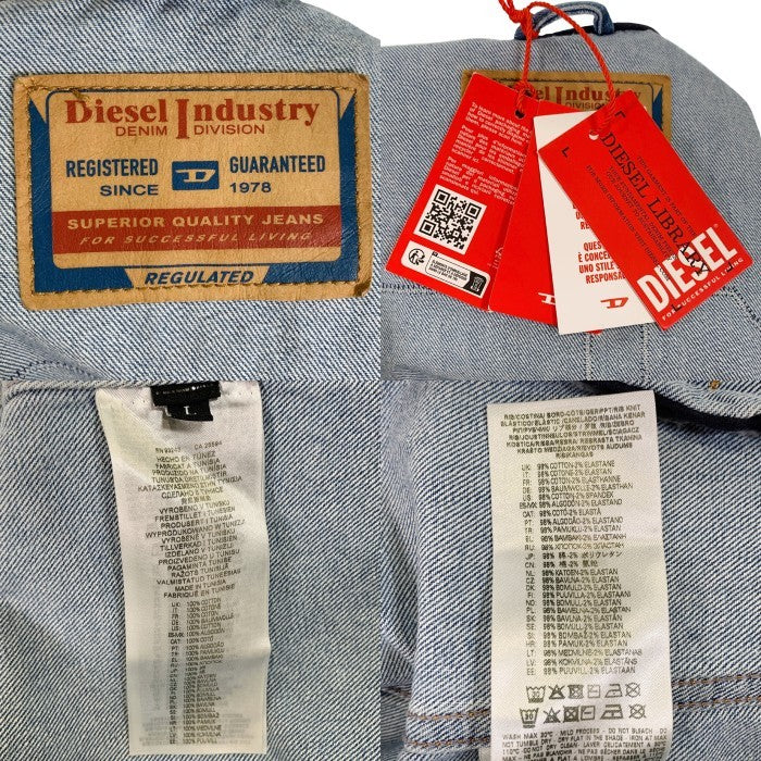 DIESEL ディーゼル D-VINZ Bomber Jacket デニム ボンバージャケット リブブルゾン ライトブルー 大谷サテンワッペンカスタム品 Size L 福生店