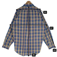 RALPH LAUREN ラルフローレン 長袖 ボタンダウンシャツ チェック イエロー ブルー Size 17/XL 福生店