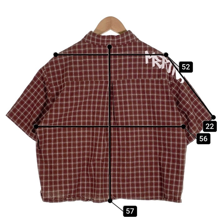 MERTRA MERTRA メルトラ Checkered Shirt 半袖 チェックシャツ ブラウン Size S 福生店