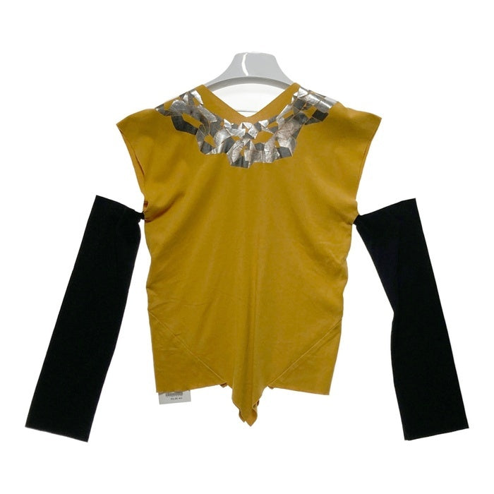 Vivienne Westwood ヴィヴィアンウェストウッド RED LABEL レッドレーベル チェーン風プリント 変形カットソー イエロー sizeS 瑞穂店