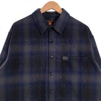 FB County エフビーカウンティー CHECKER SHIRTS オンブレチェックシャツ ネイビー ブラック Size L 福生店