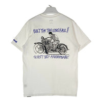 STUSSY ステューシー Schott ショット 100周年 BUILT FOR THE LONG HAUL!! Tシャツ ホワイト sizeL★汚れ有 瑞穂店