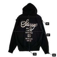 STUSSY ステューシー ワールドツアー プリント プルオーバースウェットパーカー ブラック 3923792 Size M 福生店