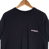 VETEMENTS ヴェトモン ロゴプリント Tシャツ ブラック UAH21TR501 Size L 福生店