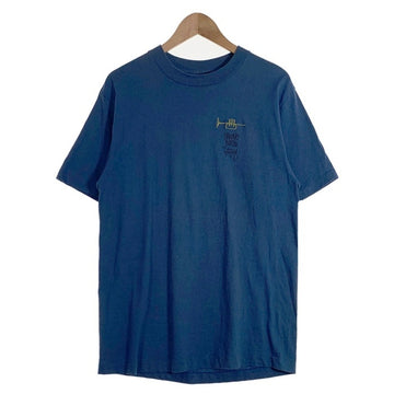 80-90's STUSSY ステューシー GROOVE BEATS トランペット刺繡 プリントTシャツ ブルー USA製 黒タグ Size L 福生店