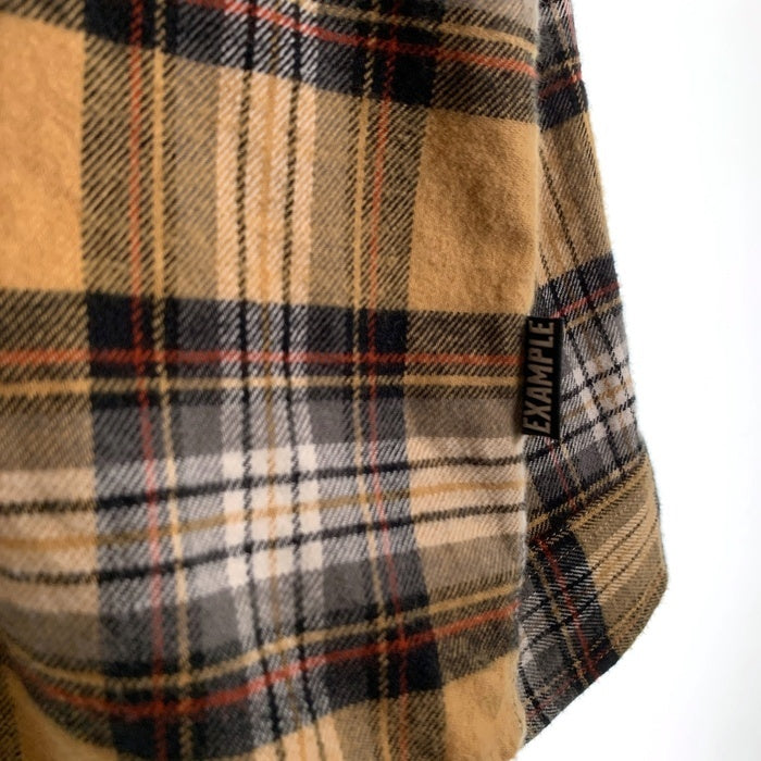 EXAMPLE エグザンプル BB BEAR CHECK SHIRTS 長袖 シャツ ベージュ Size XL 福生店