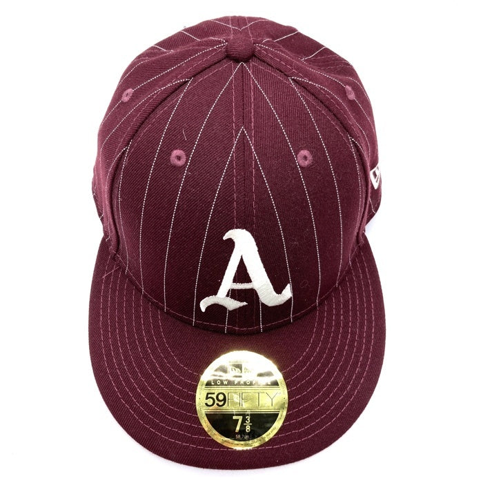 NEW ERA ニューエラ 59 FIFTY Oakland Athletics ベースボールキャップ バーガンディ size7 3/8(58.7cm)※内側汚れあり 瑞穂店