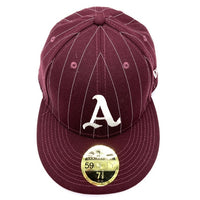 NEW ERA ニューエラ 59 FIFTY Oakland Athletics ベースボールキャップ バーガンディ size7 3/8(58.7cm)※内側汚れあり 瑞穂店