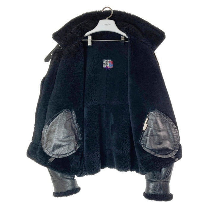 SCHOTT ショット 257S B-3 ムートン フライトジャケット ブラック size44※右袖ダメージあり 瑞穂店