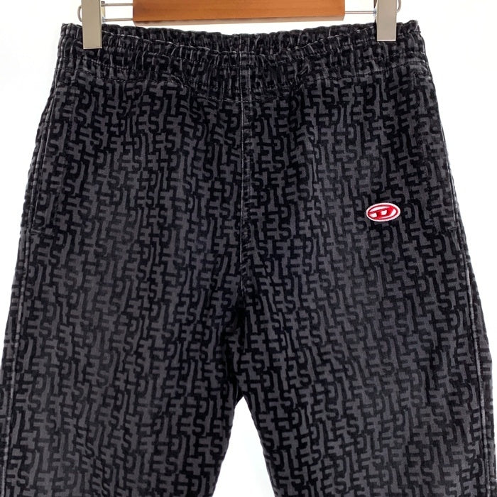 DIESEL ディーゼル 23AW D-UM-RIB-NE モノグラム スウェット パンツ ブラック チャコール Size S 福生店