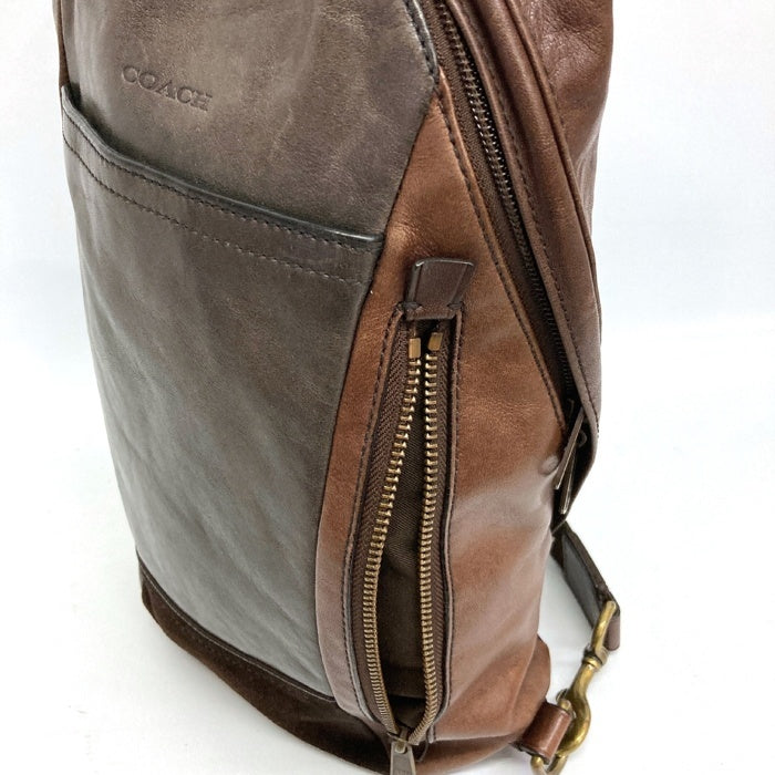 COACH コーチ 70796 ブリーカー カラーブロック コンバーチブル スリングバッグ ソフトポートレザー ショルダー ボディバッグ ブラウン 瑞穂店