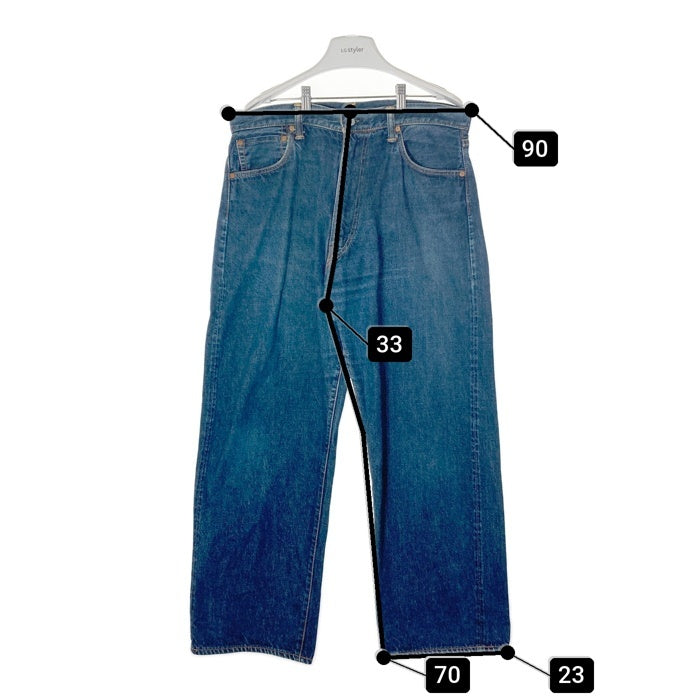 EVISU エヴィス カモメ ジップフライ UNIVERSALジップ 虎耳 デニムパンツ インディゴ size35 瑞穂店