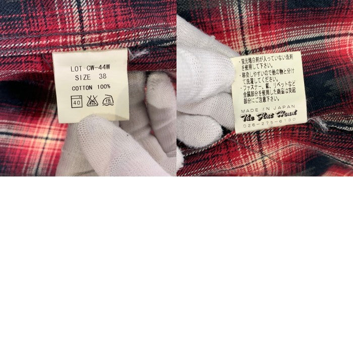 THE FLAT HEAD フラットヘッド 長袖 オンブレチェック ウエスタンシャツ ネイティブ柄 レッド CW-44W Size 38 福生店
