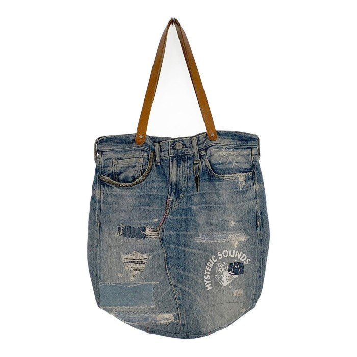 HYSTERIC GLAMOUR ヒステリックグラマー デニムトートバッグ インディゴ スタッズ プリント リペア加工 福生店