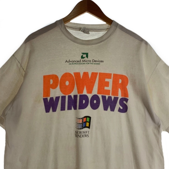 90's Microsoft Windows マイクロソフト ウィンドウズ AMD 半袖 Tシャツ ホワイト Size XL (46-48) 福生店