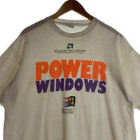 90's Microsoft Windows マイクロソフト ウィンドウズ AMD 半袖 Tシャツ ホワイト Size XL (46-48) 福生店