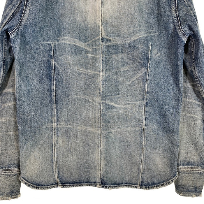 TMT ティーエムティー ダメージ加工 デニムシャツ コンチョボタン インディゴ TSH-F1805 Size L 福生店