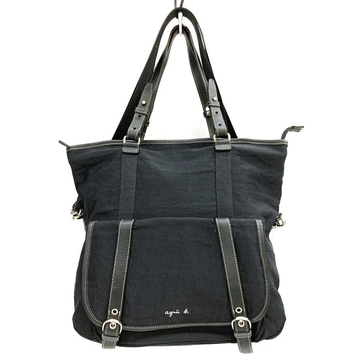 agnes b. Voyage アニエスベー ボヤージュ 2WAY ナイロンバッグ ハンド ショルダー ブラック 瑞穂店