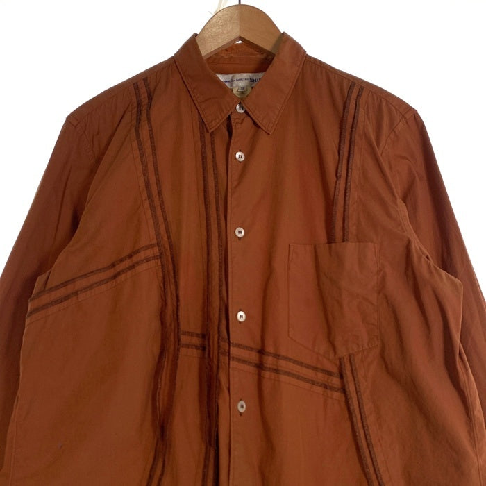 COMME des GARCONS SHIRT コムデギャルソンシャツ インサイドアウト 長袖 シャツ ブラウン S13120 Size M COMME des GARCONS SHIRT コムデギャルソンシャツ インサイドアウト