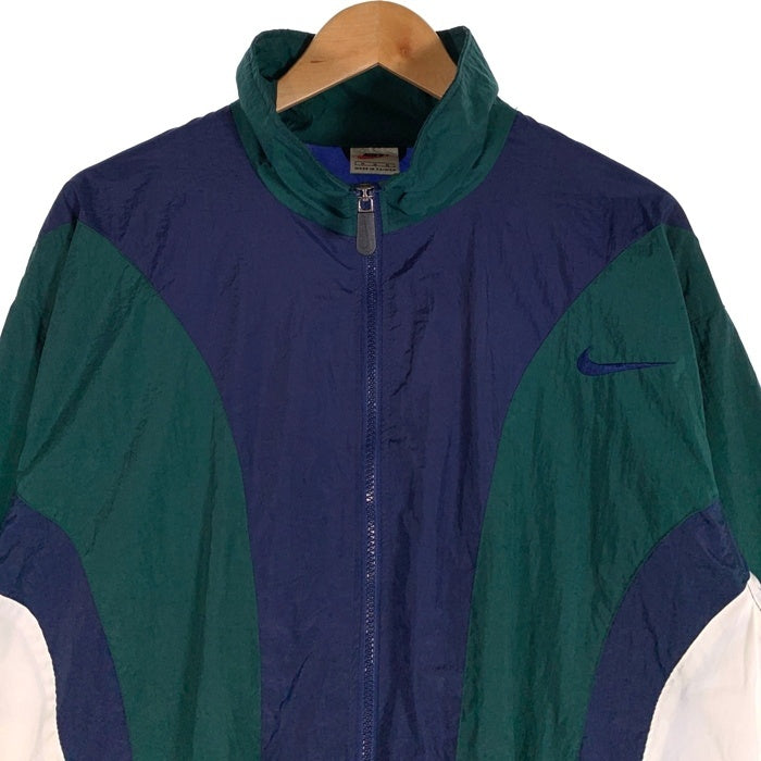 NIKE ナイキ ナイロン トラックジャケット ネイビー グリーン ホワイト 台湾製 Size M 福生店