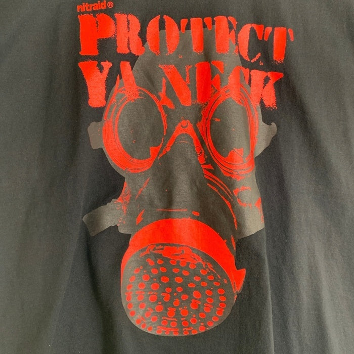 NITRAID ナイトレイド PROTECT YA NECK プリント Tシャツ ブラック ガスマスク Size XL 福生店