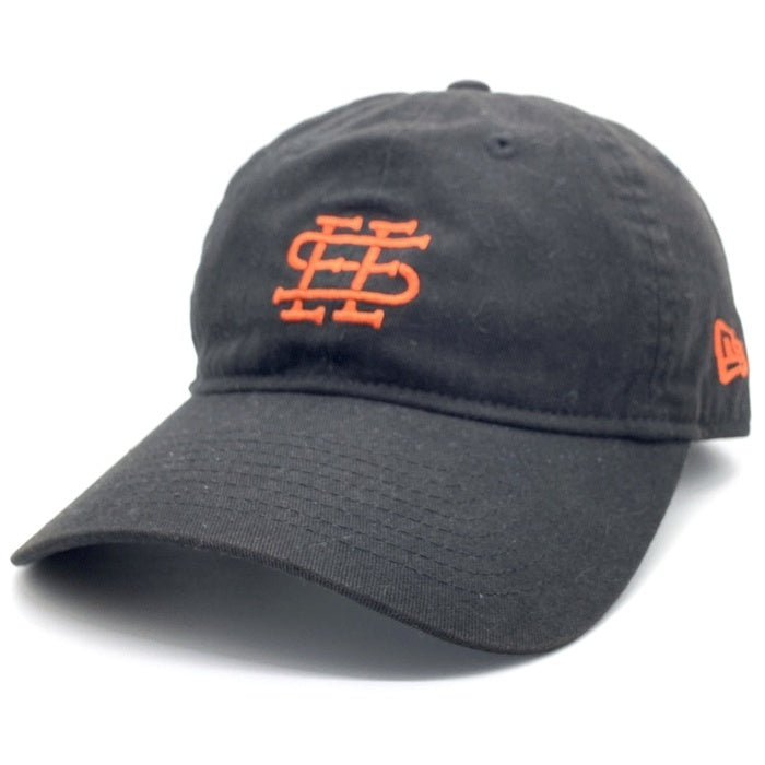 SEE SEE シーシー NEW ERA ニューエラ 9TWENTY 刺繍ロゴ 6パネルキャップ ベースボール ブラック 福生店