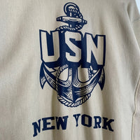 FREEWHEELERS フリーホイーラーズ セットイン・スウェットシャツ トレーナー オートミール U.S.NAVY NEW YORK Size M 福生店
