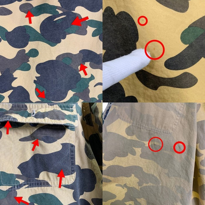 A BATHING APE アベイシングエイプ シャークフード カモフラージュシャツ 長袖 001SHC701006X Size L 福生店