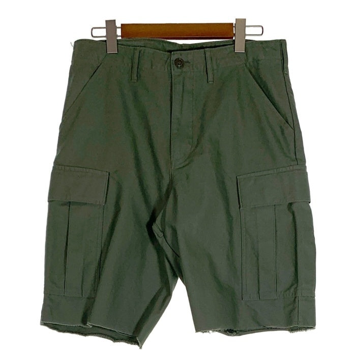 DESCENDANT ディセンダント ミリタリーカーゴショーツ ショートパンツ グリーン 裾カットオフ Size 3 福生店