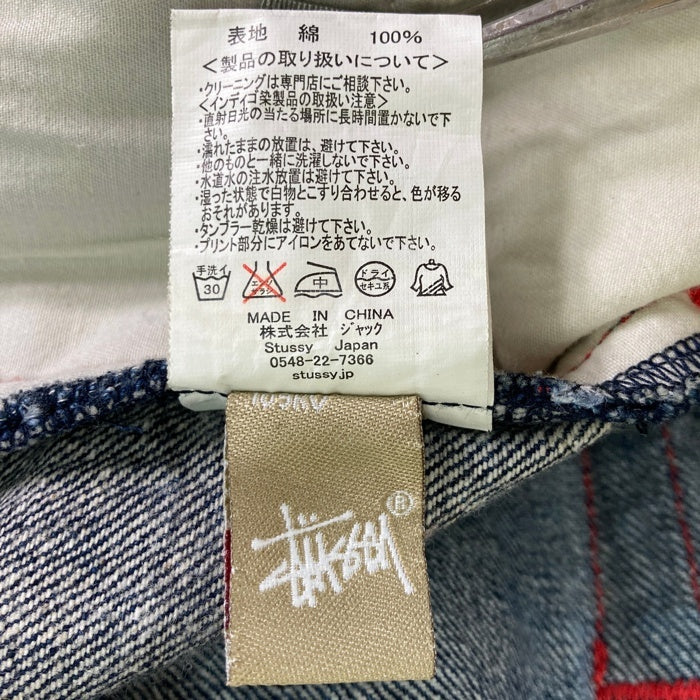 STUSSY ステューシー バックロゴ ショーンフォント デニム ショートパンツ インディゴ size34 瑞穂店
