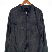 DIESEL BLACK GOLD ディーゼルブラックゴールド リヨセル USED加工 長袖シャツ ボタン ファスナー ブラック Size 50 福生店