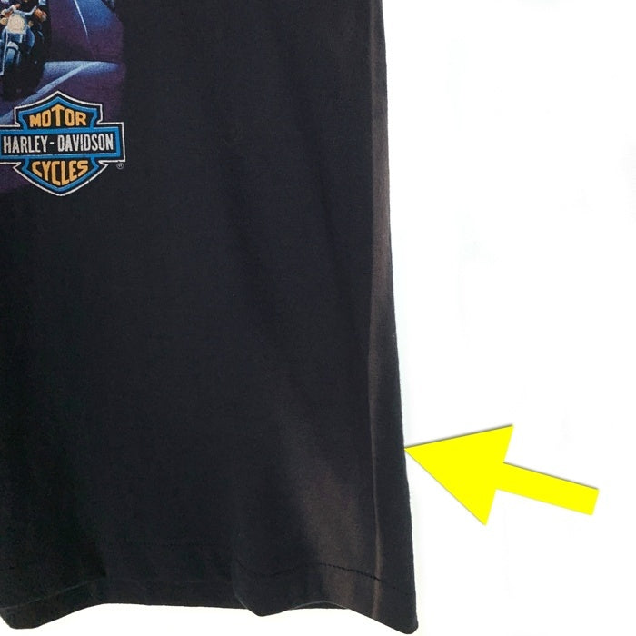 90's Harley-Davidson ハーレーダビッドソン バー&シールド ウルフ プリント 半袖 Tシャツ ブラック 1991コピーライト Size XL 福生店
