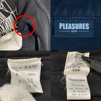 PLEASURES プレジャーズ WEB DENIM JACKET ウェブデニムジャケット ブラック 刺繡 プリント Size S 福生店