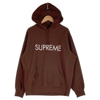 SUPREME シュプリーム 22AW Capital Hooded Sweatshirt キャピタル プルオーバースウェットパーカー ブラウン 刺繡 Size L 福生店
